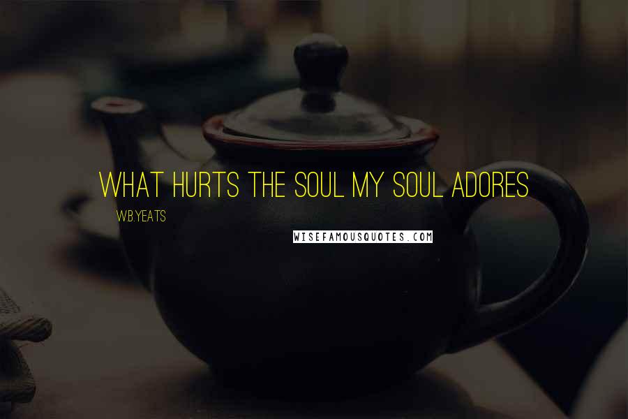 W.B.Yeats Quotes: What hurts the soul My soul adores