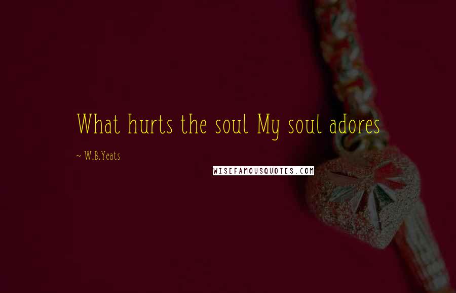 W.B.Yeats Quotes: What hurts the soul My soul adores
