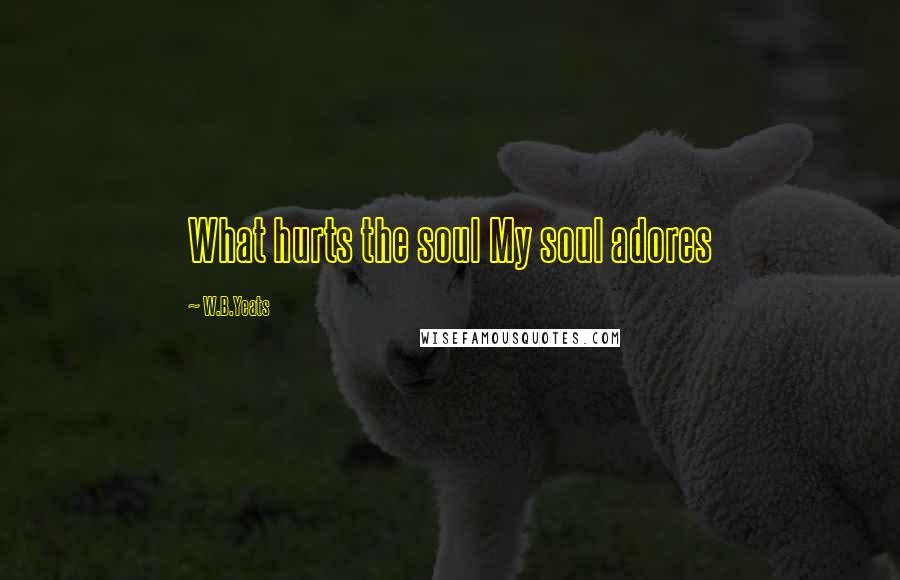 W.B.Yeats Quotes: What hurts the soul My soul adores