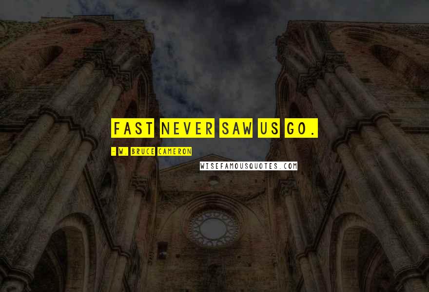 W. Bruce Cameron Quotes: Fast never saw us go.