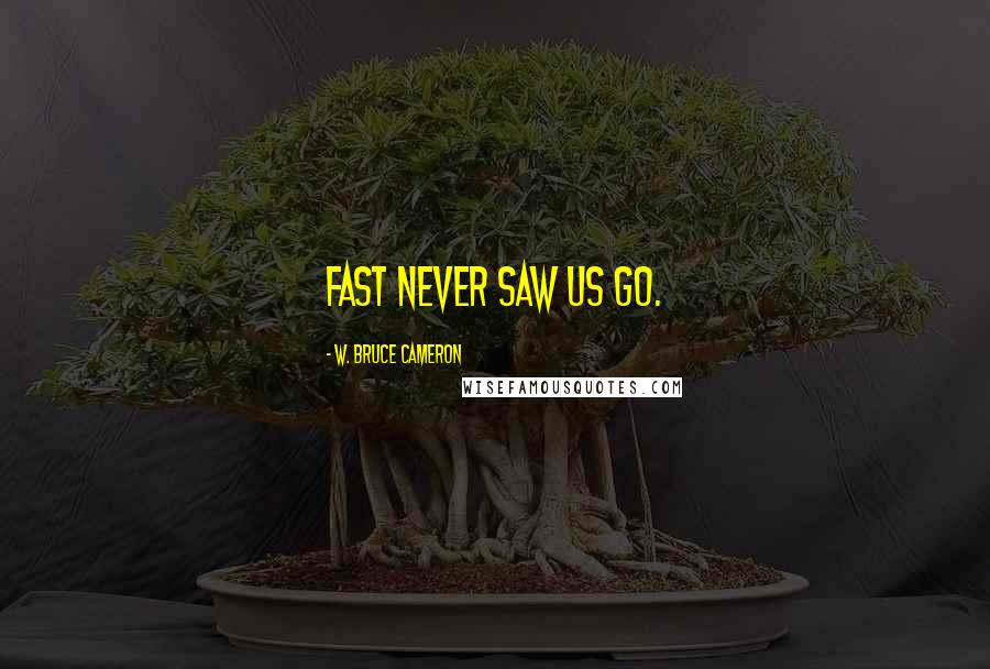 W. Bruce Cameron Quotes: Fast never saw us go.