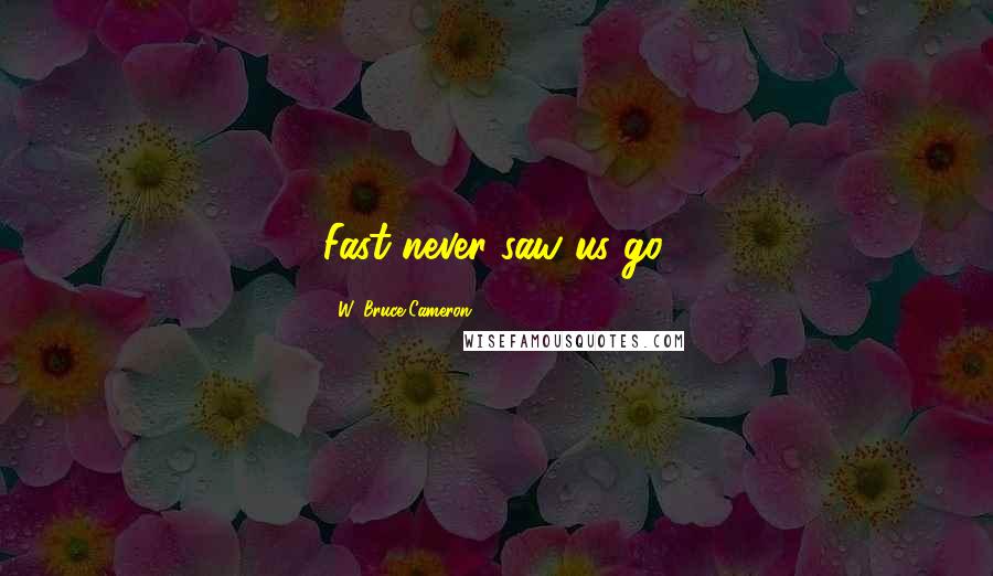 W. Bruce Cameron Quotes: Fast never saw us go.