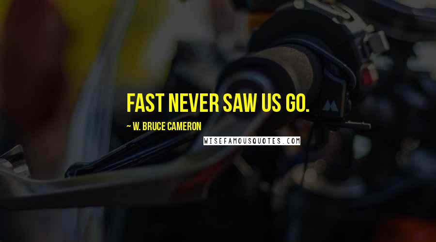 W. Bruce Cameron Quotes: Fast never saw us go.