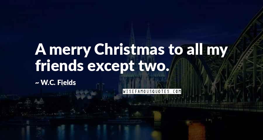 W.C. Fields Quotes: A merry Christmas to all my friends except two.