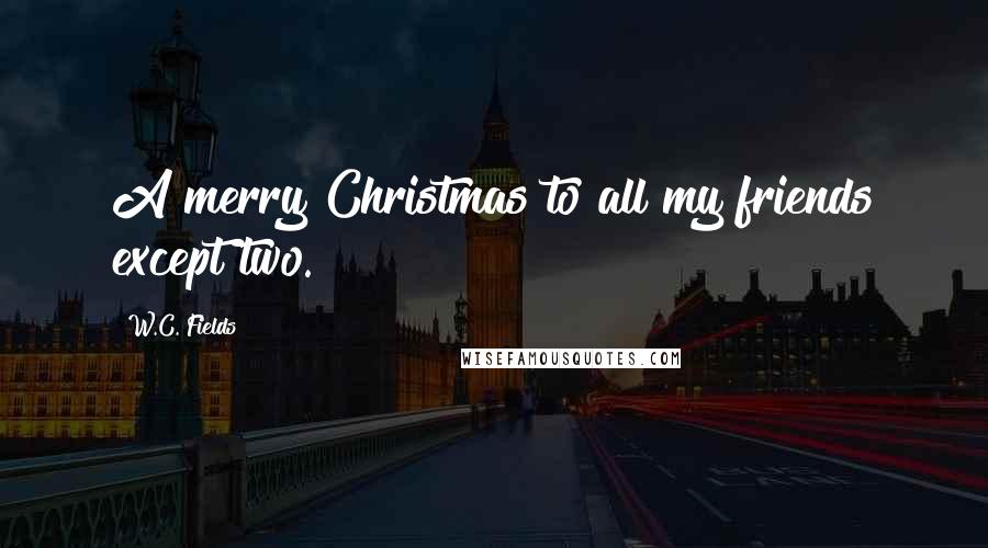 W.C. Fields Quotes: A merry Christmas to all my friends except two.