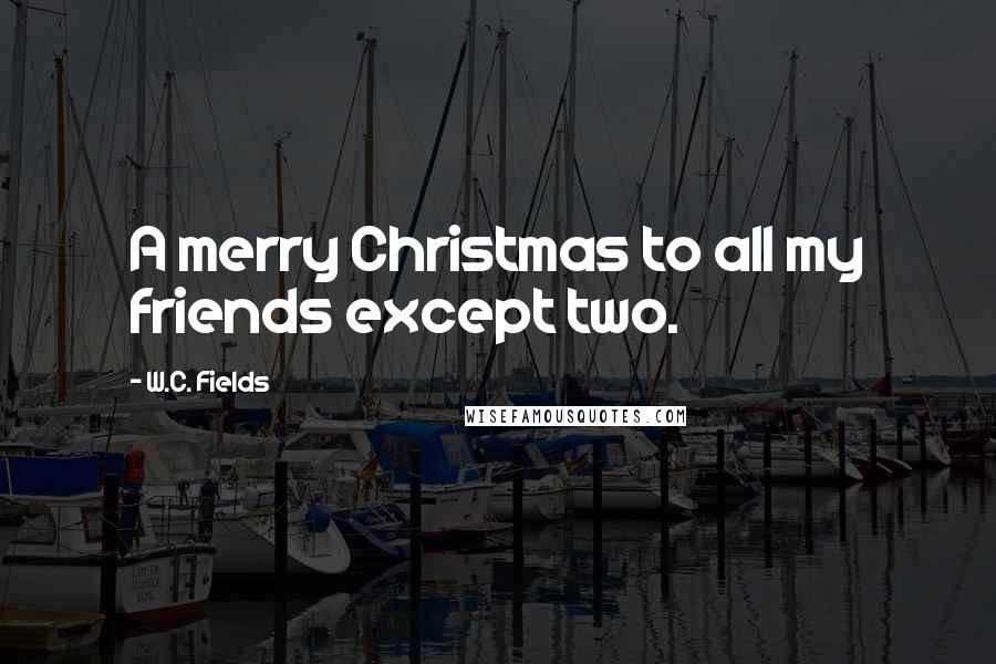 W.C. Fields Quotes: A merry Christmas to all my friends except two.