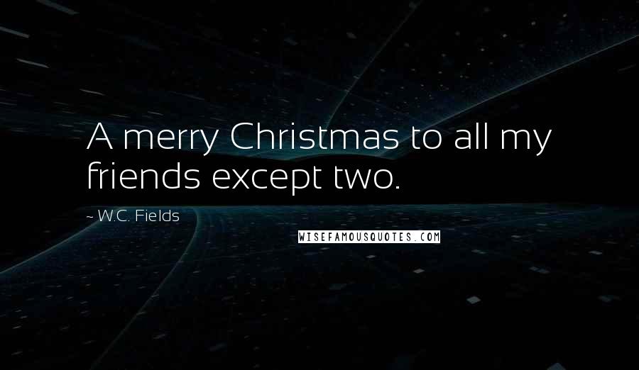 W.C. Fields Quotes: A merry Christmas to all my friends except two.