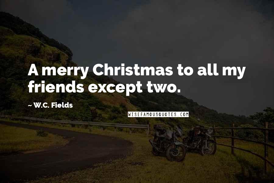 W.C. Fields Quotes: A merry Christmas to all my friends except two.