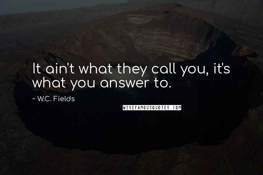 W.C. Fields Quotes: It ain't what they call you, it's what you answer to.