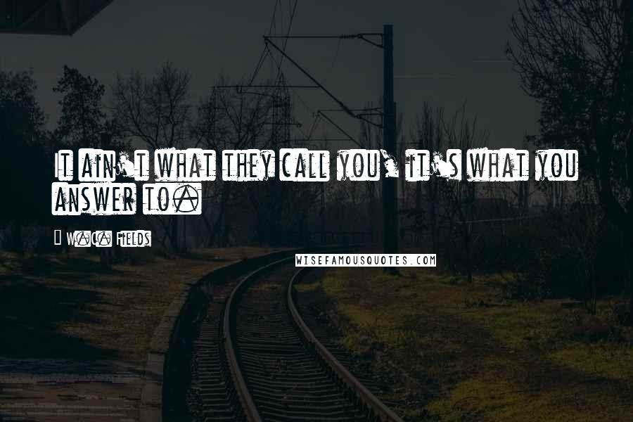 W.C. Fields Quotes: It ain't what they call you, it's what you answer to.