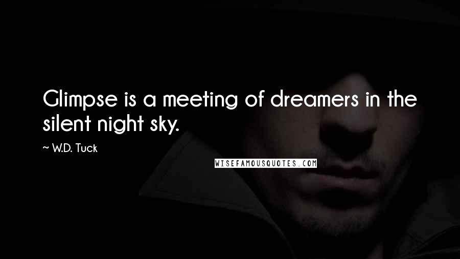 W.D. Tuck Quotes: Glimpse is a meeting of dreamers in the silent night sky.