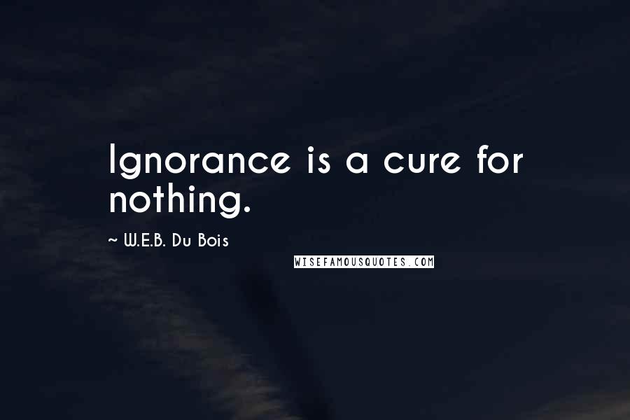 W.E.B. Du Bois Quotes: Ignorance is a cure for nothing.