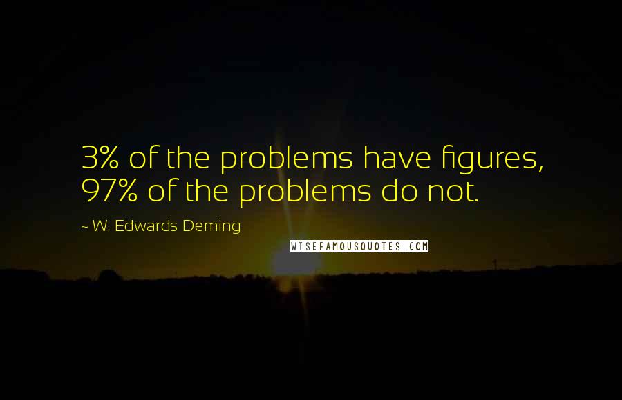 W. Edwards Deming Quotes: 3% of the problems have figures, 97% of the problems do not.