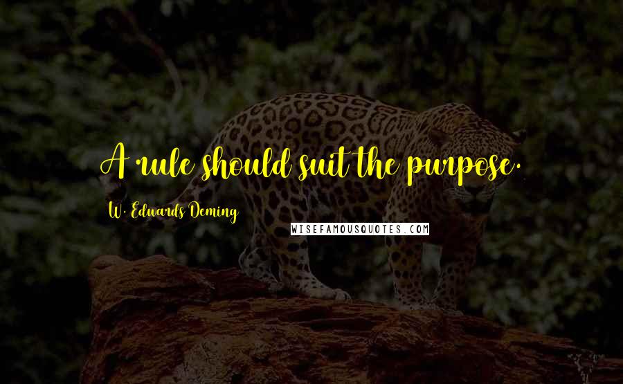 W. Edwards Deming Quotes: A rule should suit the purpose.
