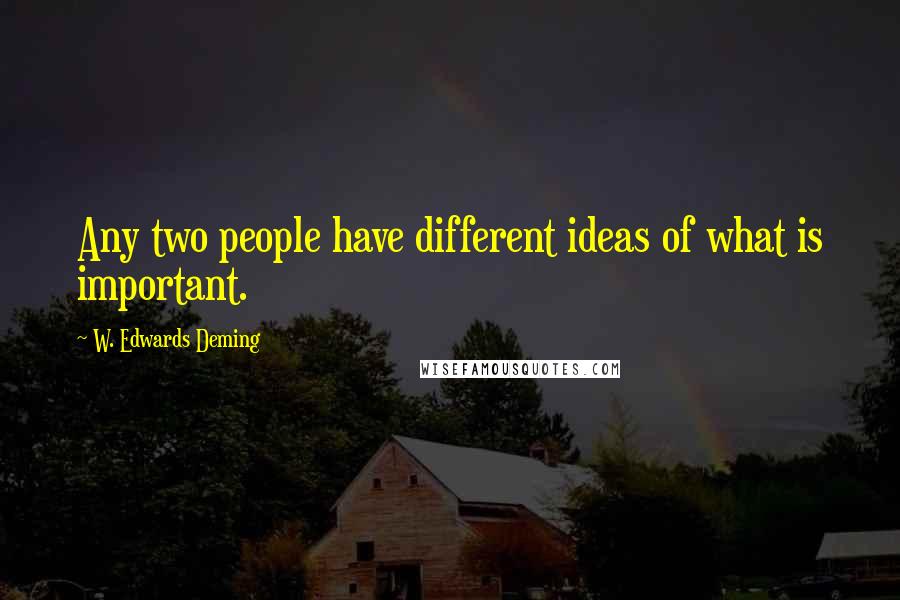 W. Edwards Deming Quotes: Any two people have different ideas of what is important.