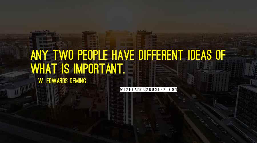 W. Edwards Deming Quotes: Any two people have different ideas of what is important.