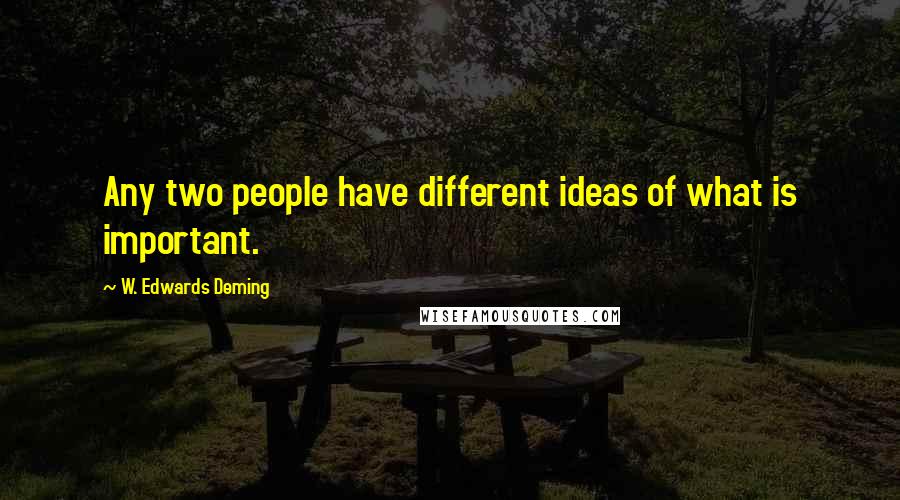 W. Edwards Deming Quotes: Any two people have different ideas of what is important.