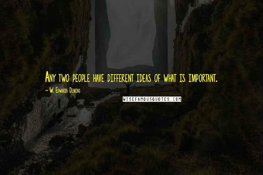 W. Edwards Deming Quotes: Any two people have different ideas of what is important.