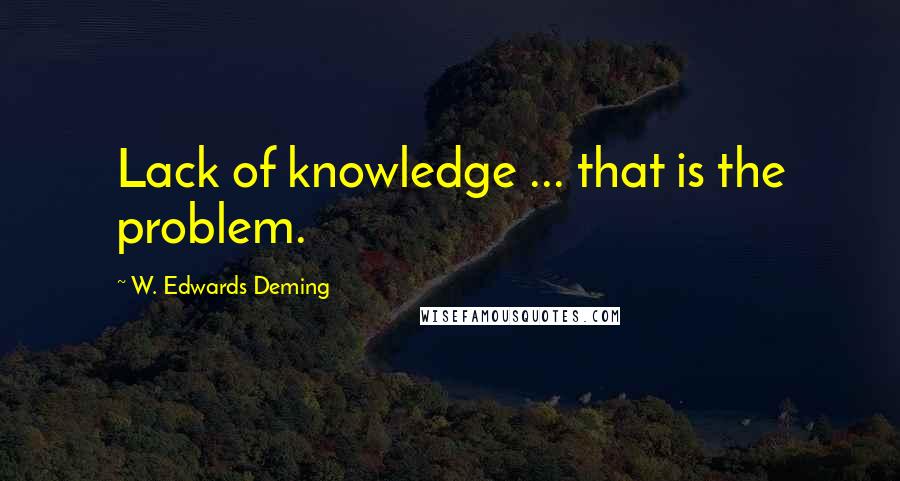 W. Edwards Deming Quotes: Lack of knowledge ... that is the problem.