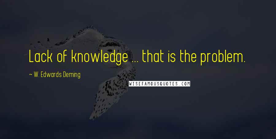 W. Edwards Deming Quotes: Lack of knowledge ... that is the problem.