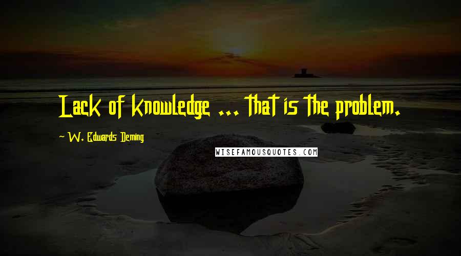 W. Edwards Deming Quotes: Lack of knowledge ... that is the problem.