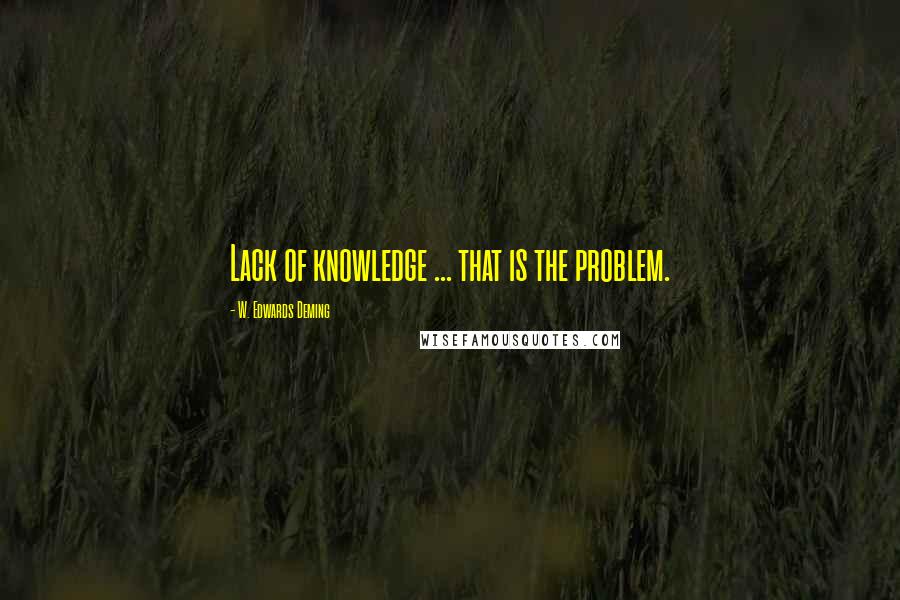 W. Edwards Deming Quotes: Lack of knowledge ... that is the problem.