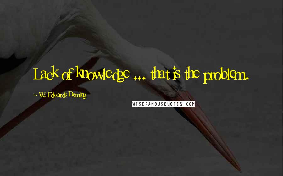 W. Edwards Deming Quotes: Lack of knowledge ... that is the problem.