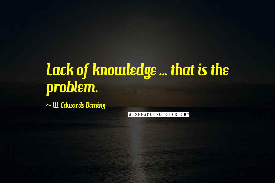 W. Edwards Deming Quotes: Lack of knowledge ... that is the problem.