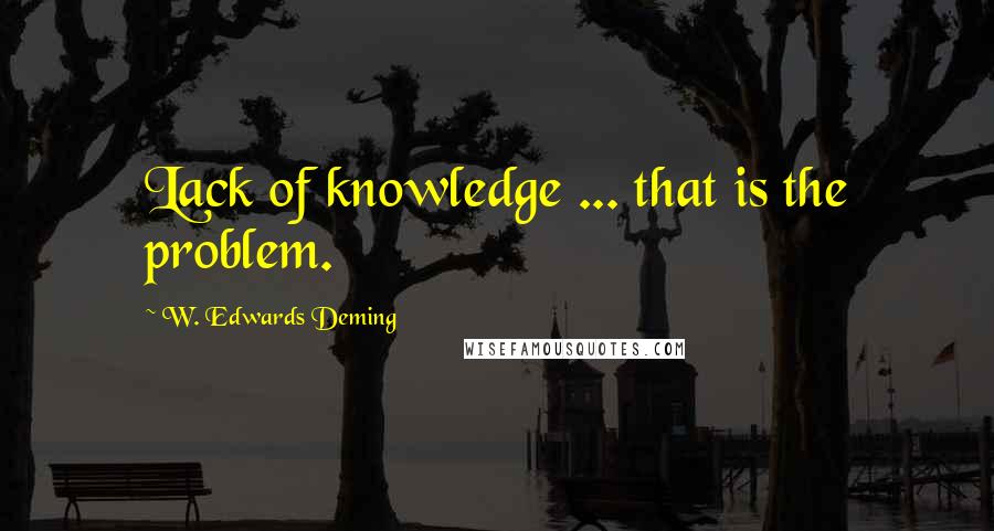 W. Edwards Deming Quotes: Lack of knowledge ... that is the problem.