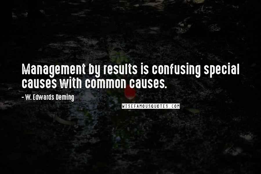 W. Edwards Deming Quotes: Management by results is confusing special causes with common causes.