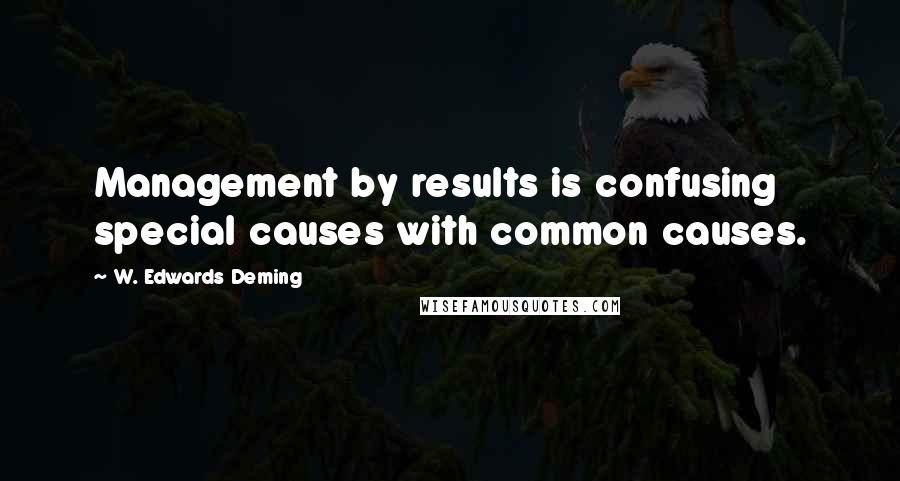 W. Edwards Deming Quotes: Management by results is confusing special causes with common causes.