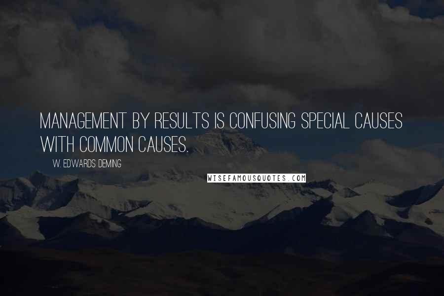 W. Edwards Deming Quotes: Management by results is confusing special causes with common causes.