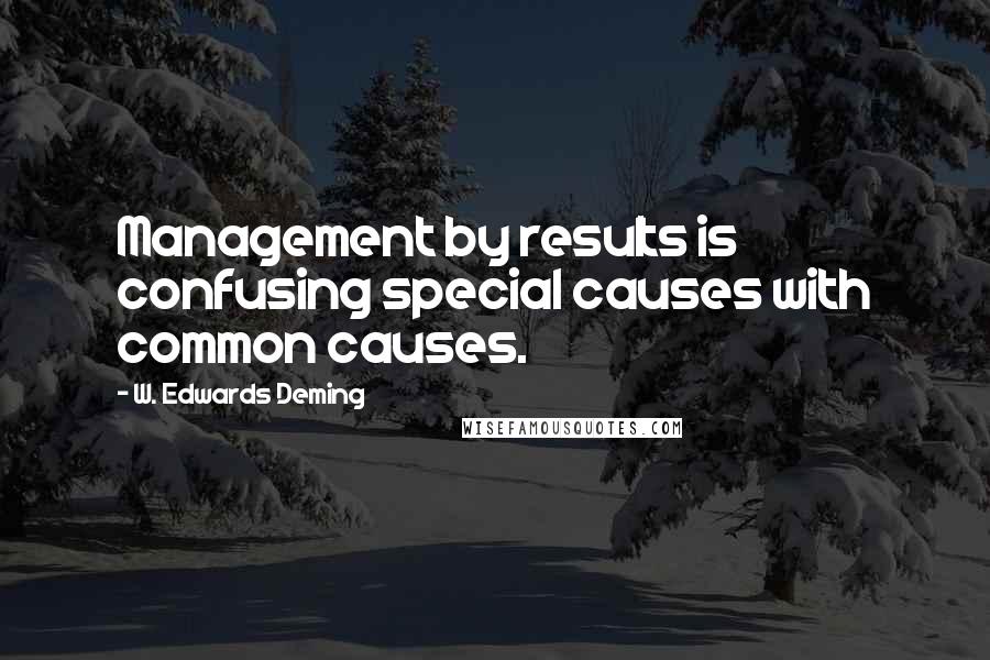 W. Edwards Deming Quotes: Management by results is confusing special causes with common causes.