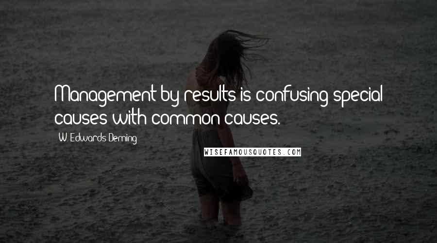 W. Edwards Deming Quotes: Management by results is confusing special causes with common causes.