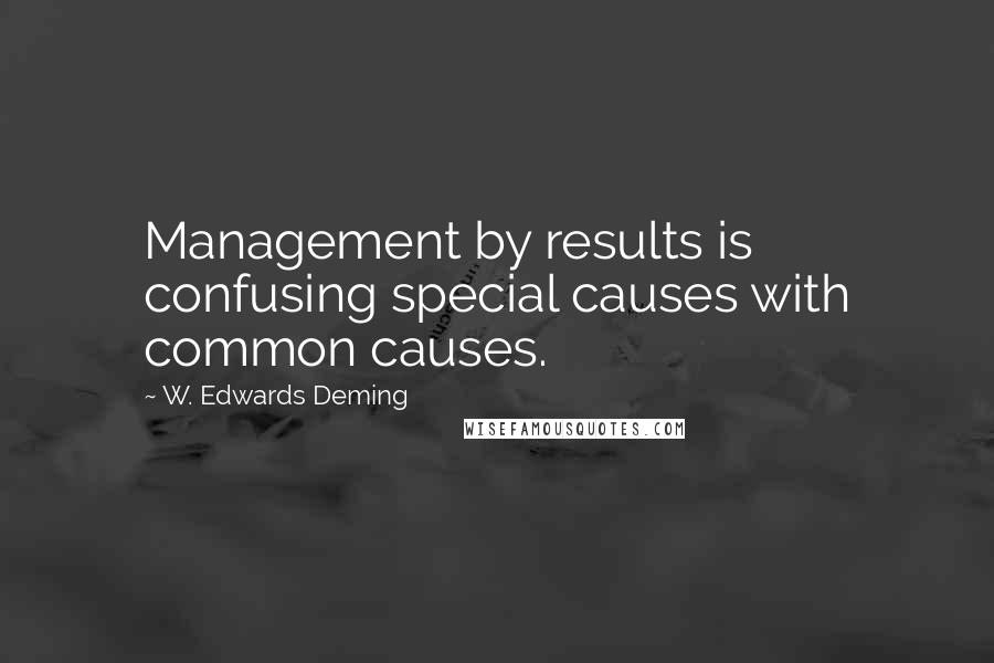 W. Edwards Deming Quotes: Management by results is confusing special causes with common causes.