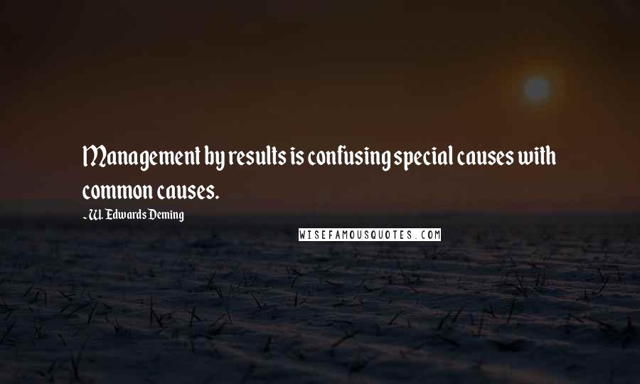 W. Edwards Deming Quotes: Management by results is confusing special causes with common causes.