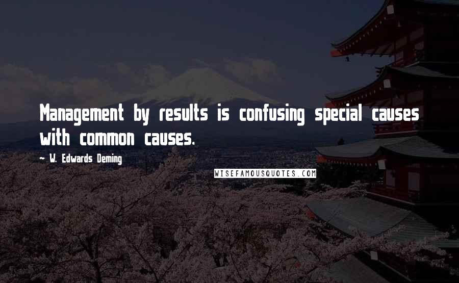 W. Edwards Deming Quotes: Management by results is confusing special causes with common causes.