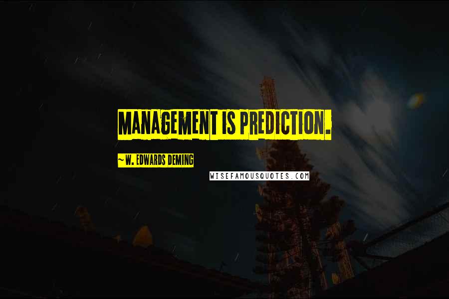 W. Edwards Deming Quotes: Management is prediction.