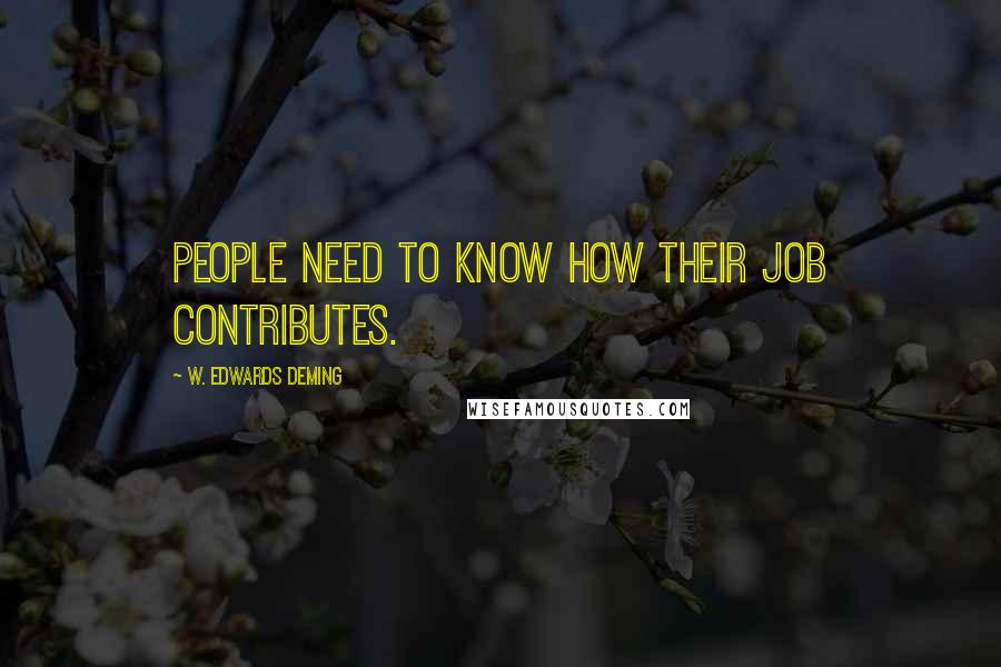 W. Edwards Deming Quotes: People need to know how their job contributes.