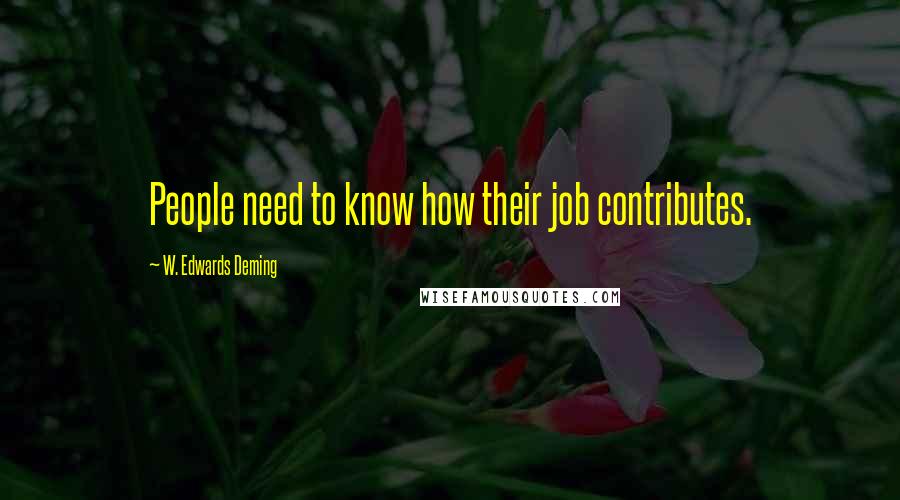 W. Edwards Deming Quotes: People need to know how their job contributes.