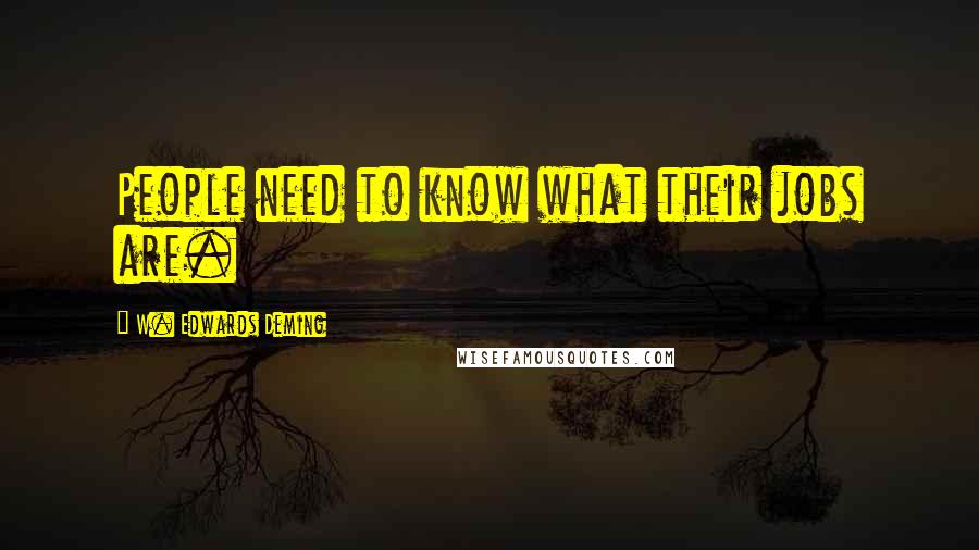 W. Edwards Deming Quotes: People need to know what their jobs are.