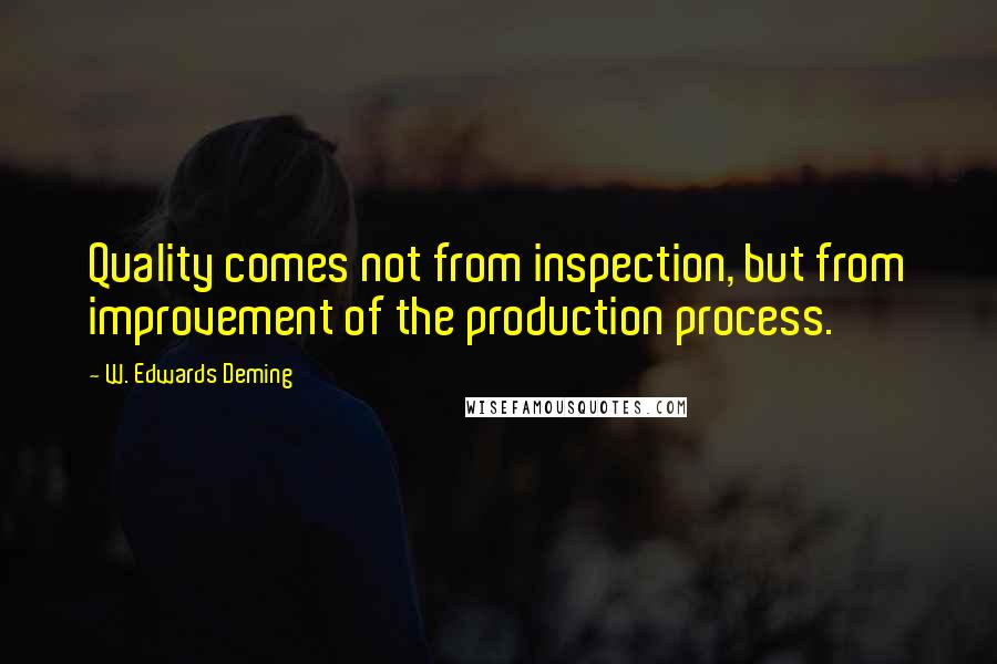 W. Edwards Deming Quotes: Quality comes not from inspection, but from improvement of the production process.