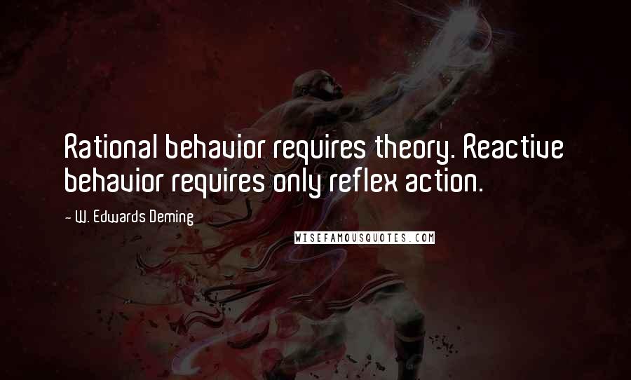 W. Edwards Deming Quotes: Rational behavior requires theory. Reactive behavior requires only reflex action.