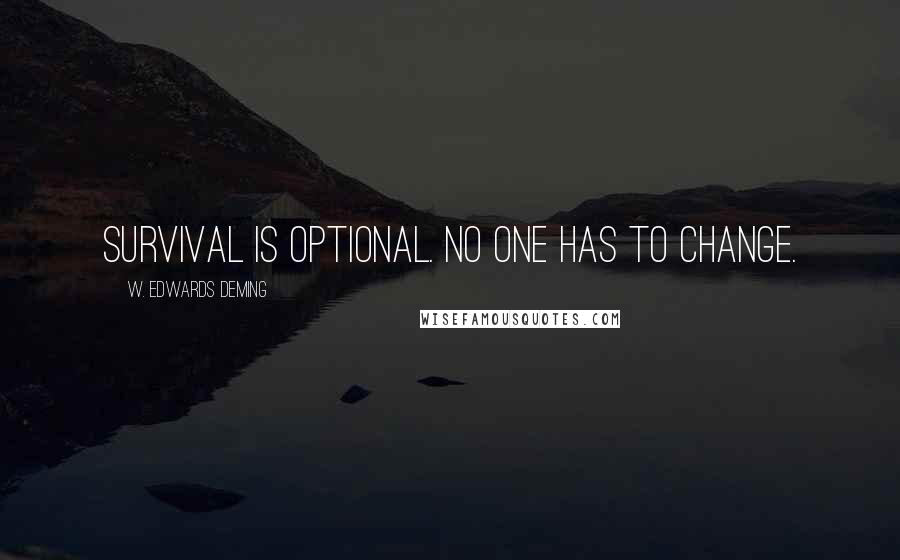 W. Edwards Deming Quotes: Survival is optional. No one has to change.