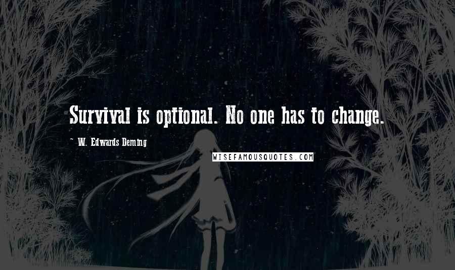 W. Edwards Deming Quotes: Survival is optional. No one has to change.