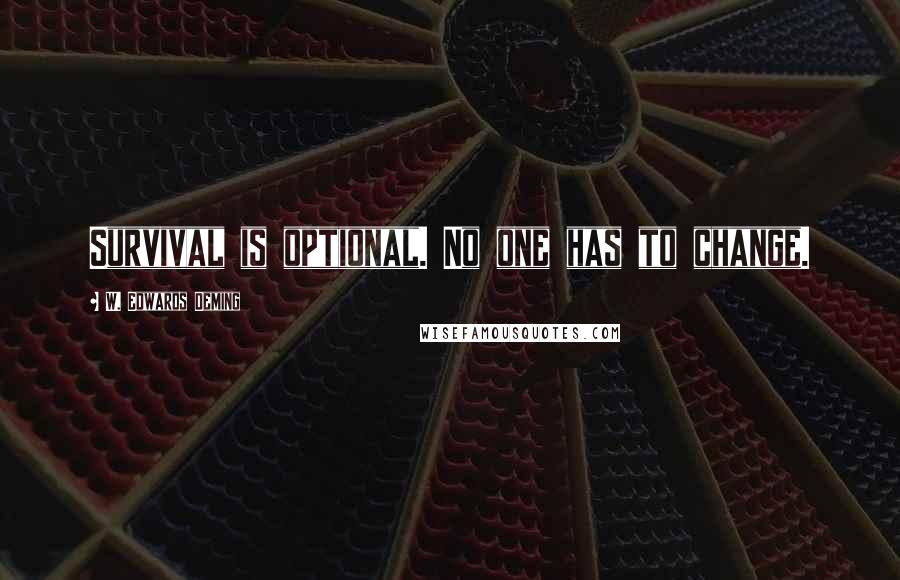 W. Edwards Deming Quotes: Survival is optional. No one has to change.