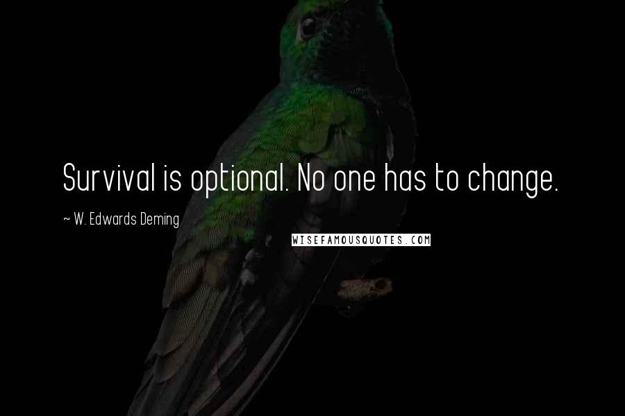 W. Edwards Deming Quotes: Survival is optional. No one has to change.