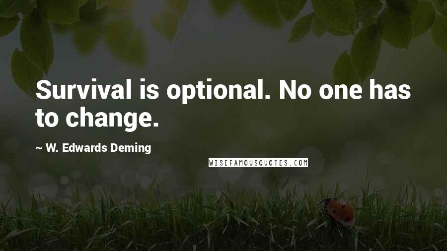 W. Edwards Deming Quotes: Survival is optional. No one has to change.