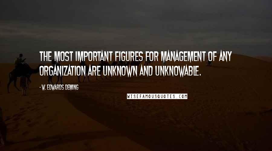 W. Edwards Deming Quotes: The most important figures for management of any organization are unknown and unknowable.