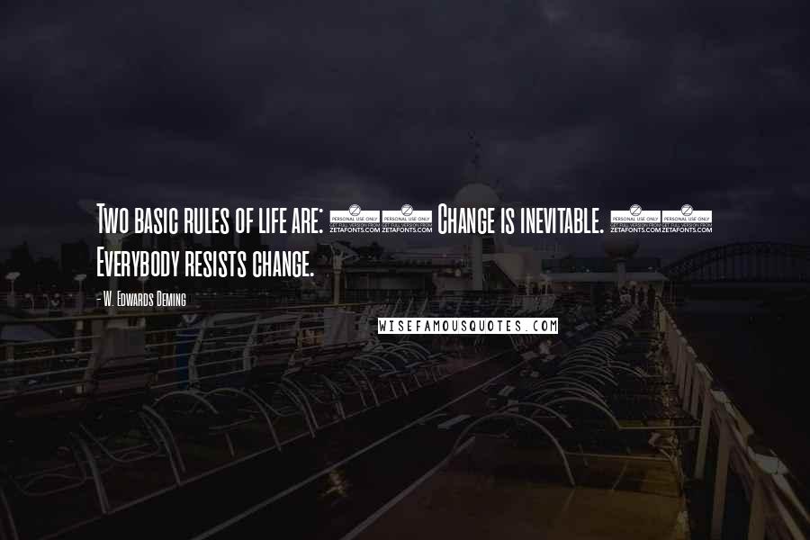 W. Edwards Deming Quotes: Two basic rules of life are: 1) Change is inevitable. 2) Everybody resists change.